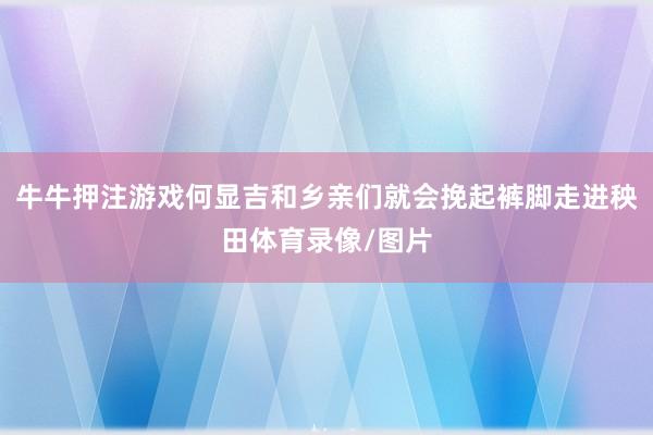 牛牛押注游戏何显吉和乡亲们就会挽起裤脚走进秧田体育录像/图片