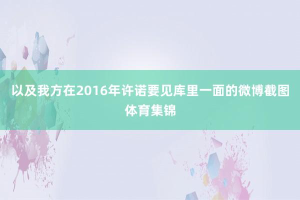 以及我方在2016年许诺要见库里一面的微博截图体育集锦